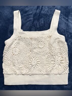 House of Harlow 1960 Cream Ribbed Knit Tank